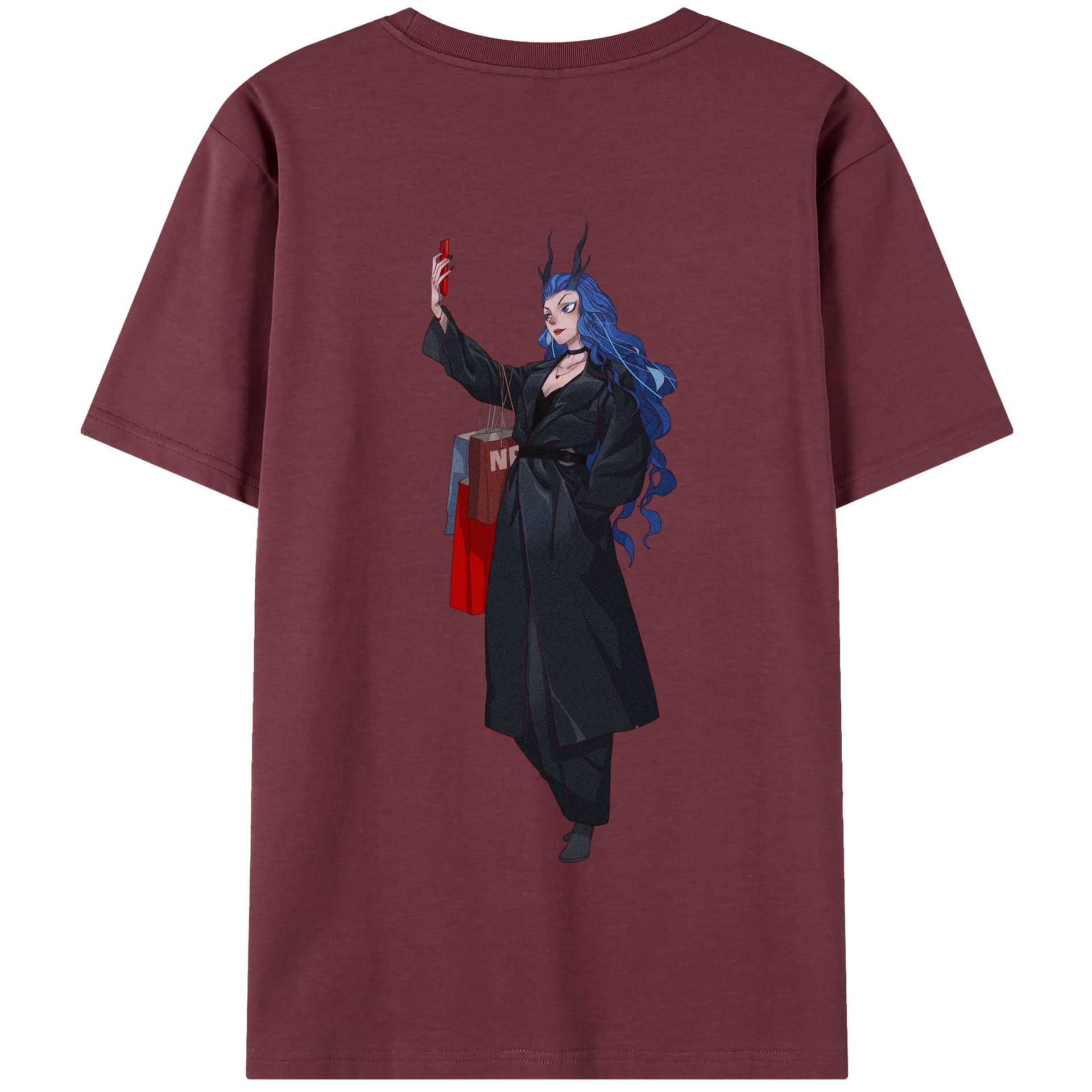 （画像用） Ne Zha 2 ナタ 魔童の大暴れ 綿100％半袖Tシャツ（背面プリント）